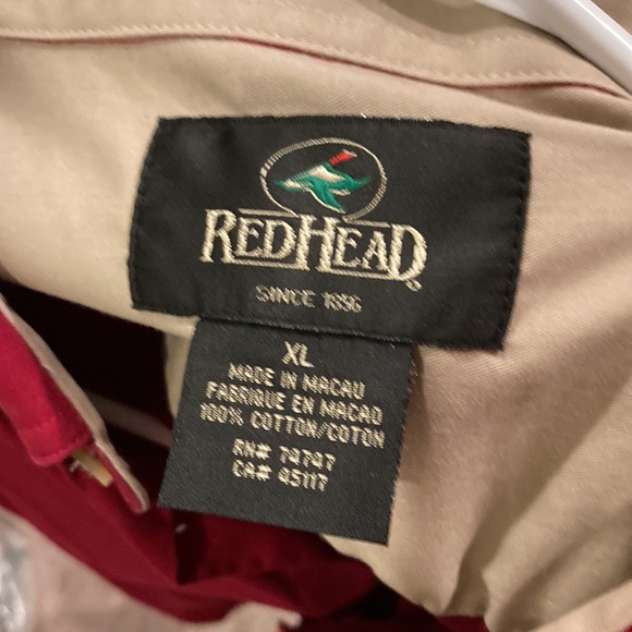 Redhead burgundy SS button front shirt, XL - Picture 3 of 3